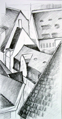 Roof study in Pencil